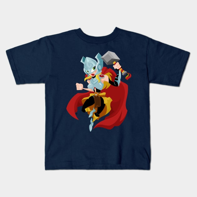 She Thor! Kids T-Shirt by nocturnallygeekyme